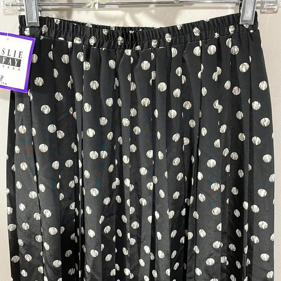 NWT Vintage Leslie Faye Pull On Elastic Waist Pleated Midi Skirt 6P - Picture 5 of 14